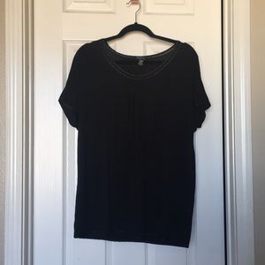 Carole Hochman | Black Tee with Silk Trim
